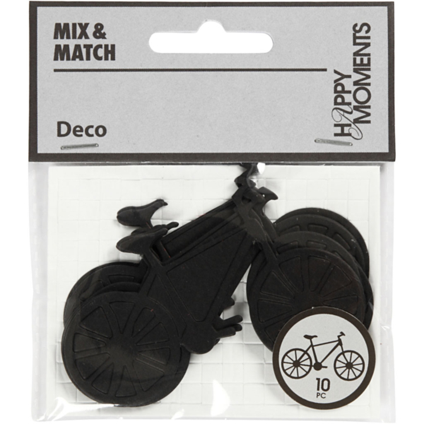 Stanzfigur aus Karton, Fahrrad, Größe 77x48 mm, Schwarz, 10 Stk/ 1 Pck – Bild 2