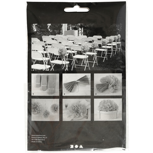 Seidenpapier-Pompons, D 20+24+30 cm, 16 g, Schwarz, 3 Stk/ 1 Pck – Bild 5