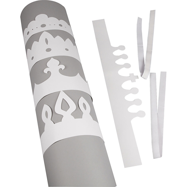 Kronen, H 10-16,5 cm, L 60 cm, 230 g, Weiß, 5 Stk/ 1 Pck – Bild 3