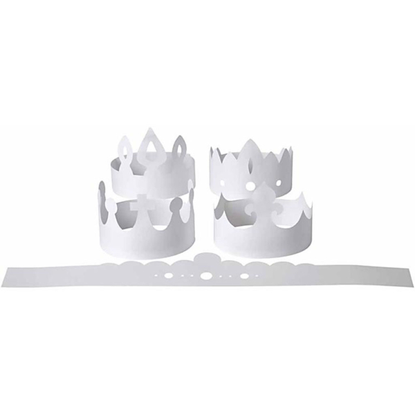 Kronen, H 10-16,5 cm, L 60 cm, 230 g, Weiß, 5 Stk/ 1 Pck – Bild 4