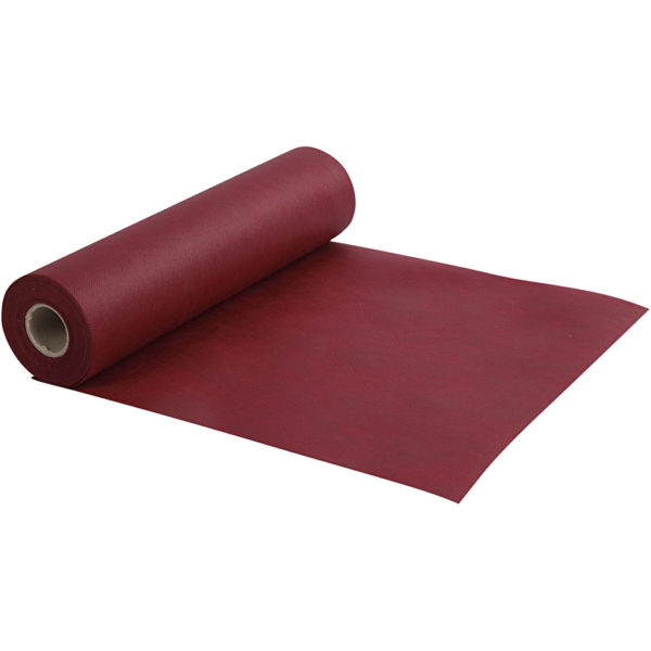 Tischläufer aus Stoff-Imitat, B 35 cm, 70 g, Weinrot, 10 m/ 1 Rolle