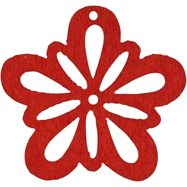 Blume, D 27 mm, Dicke 1,7 mm, Rot, 20 Stk/ 1 Pck