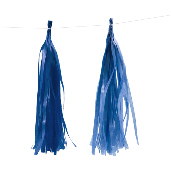 Papier-Quasten, Größe 12x35 cm, 14 g, Dunkelblau/Hellblau, 12 Stk/ 1 Pck – Bild 2