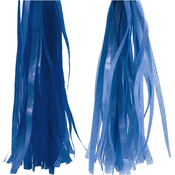 Papier-Quasten, Größe 12x35 cm, 14 g, Dunkelblau/Hellblau, 12 Stk/ 1 Pck – Bild 4