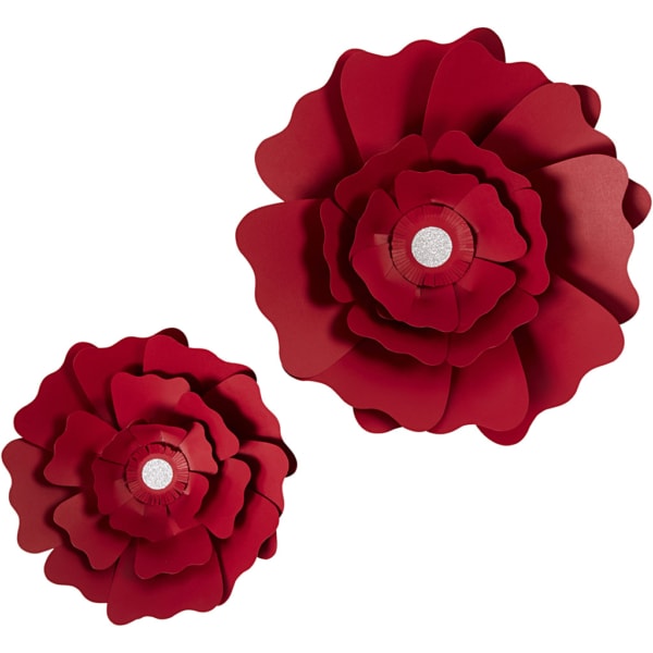 Papierblumen, D 15+25 cm, 230 g, Rot, 2 Stk/ 1 Pck – Bild 2