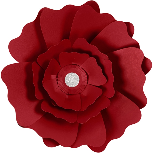 Papierblumen, D 15+25 cm, 230 g, Rot, 2 Stk/ 1 Pck – Bild 4