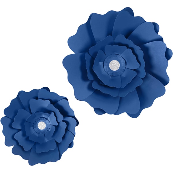 Papierblumen, D 15+25 cm, 230 g, Blau, 2 Stk/ 1 Pck – Bild 2