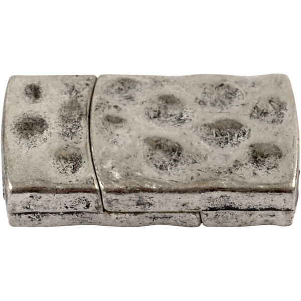 Magnetschloss, Größe 7x29 mm, Lochgröße 3x10 mm, Antiksilber, 1 Stk – Bild 3