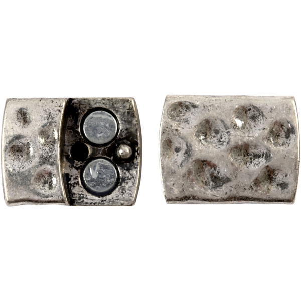 Magnetschloss, Größe 7x29 mm, Lochgröße 3x10 mm, Antiksilber, 1 Stk – Bild 5