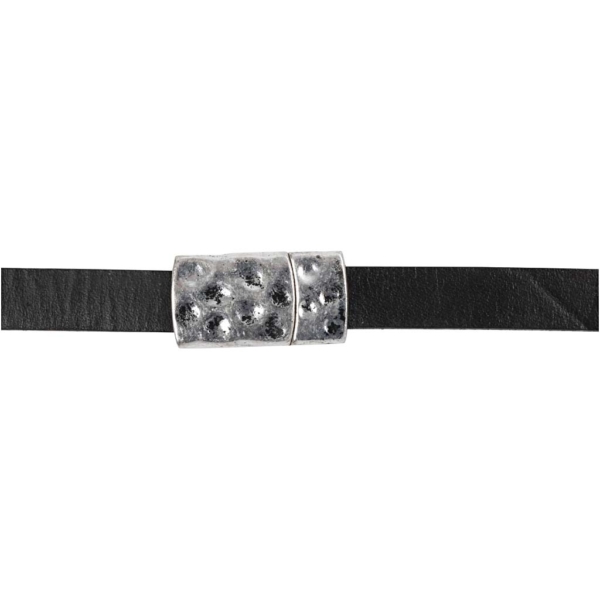 Magnetschloss, Größe 7x29 mm, Lochgröße 3x10 mm, Antiksilber, 1 Stk – Bild 7