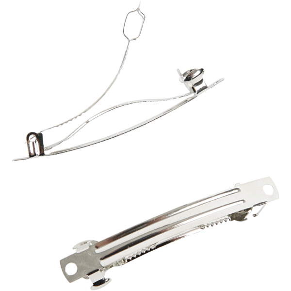 Haarspange, L 6 cm, Versilbert, 20 Stk/ 1 Pck – Bild 2