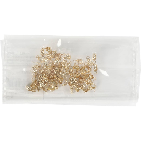 Kalotten mit Öse, L 8 mm, D 3 mm, Vergoldet, 100 Stk/ 1 Pck – Bild 2