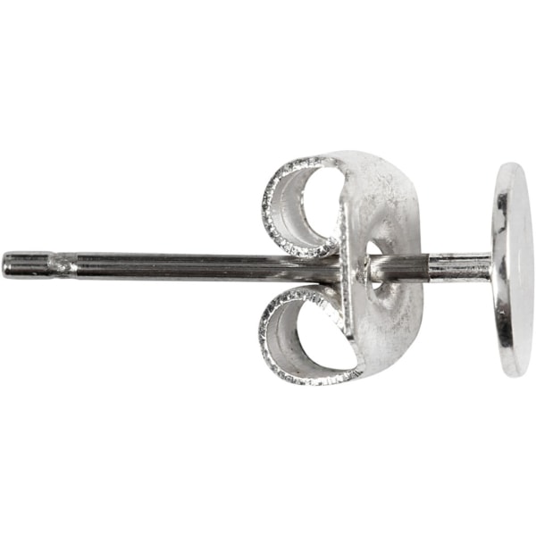 Ohrstecker-Stift, L 13 mm, Versilbert, 10 Stk/ 1 Pck