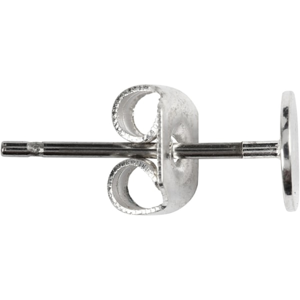 Ohrstecker-Stift, L 13 mm, Versilbert, 100 Stk/ 1 Pck