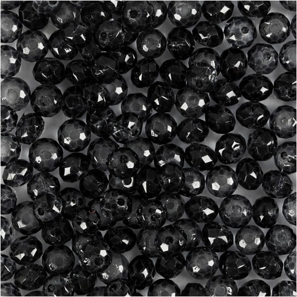 Glasschliffperlen, D 4 mm, Lochgröße 1 mm, Grau, 45 Stk/ 1 Pck