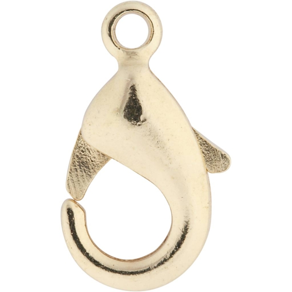 Karabinerhaken, L 10,1 mm, Vergoldet, 5 Stk/ 1 Pck – Bild 2
