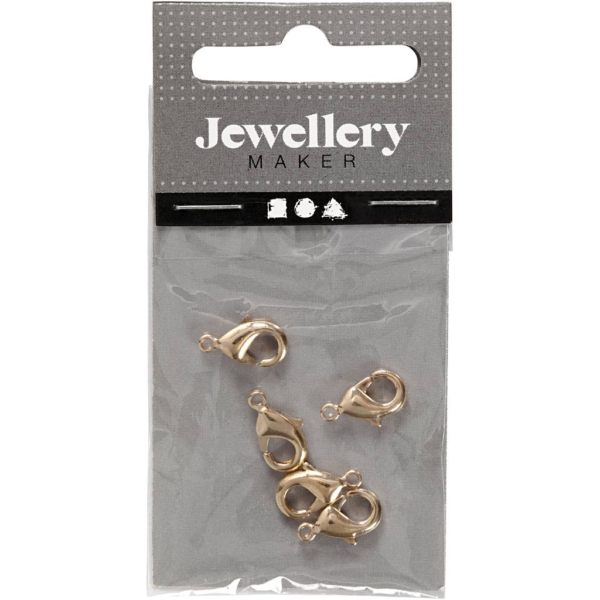Karabinerhaken, L 10,1 mm, Vergoldet, 5 Stk/ 1 Pck – Bild 3