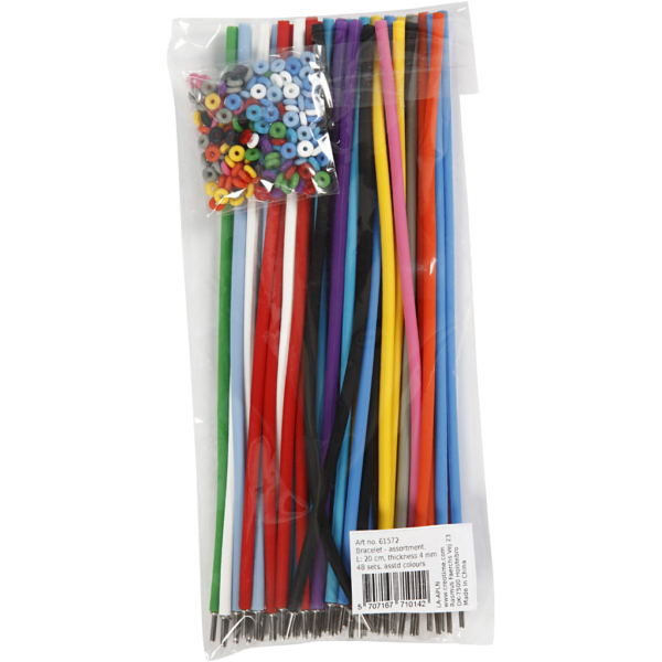 Armbänder - Sortiment, L 20 cm, Dicke 4 mm, Sortierte Farben, 48 Set/ 1 Pck – Bild 6