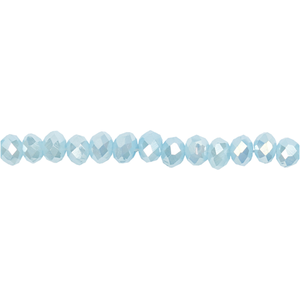 Glasschliffperlen, Größe 3x4 mm, Lochgröße 0,8 mm, Meerblau, 100 Stk/ 1 Pck – Bild 4