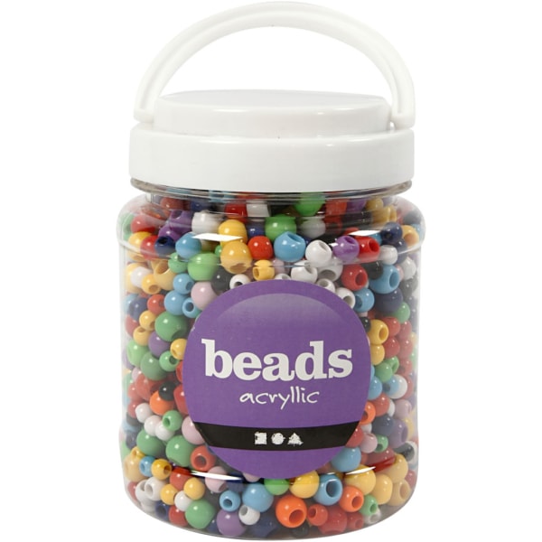 Pony-Perlen, D 6-10 mm, Lochgröße 3-5 mm, Sortierte Farben, 700 ml/ 1 Dose, 430 g – Bild 2