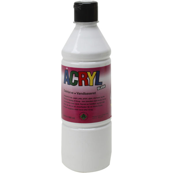 Acrylfarbe, Weiß, 500 ml/ 1 Fl.