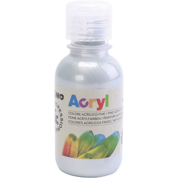 PRIMO Acrylfarbe in ausgezeichneter Qualität, Silber, 125 ml/ 1 Fl.