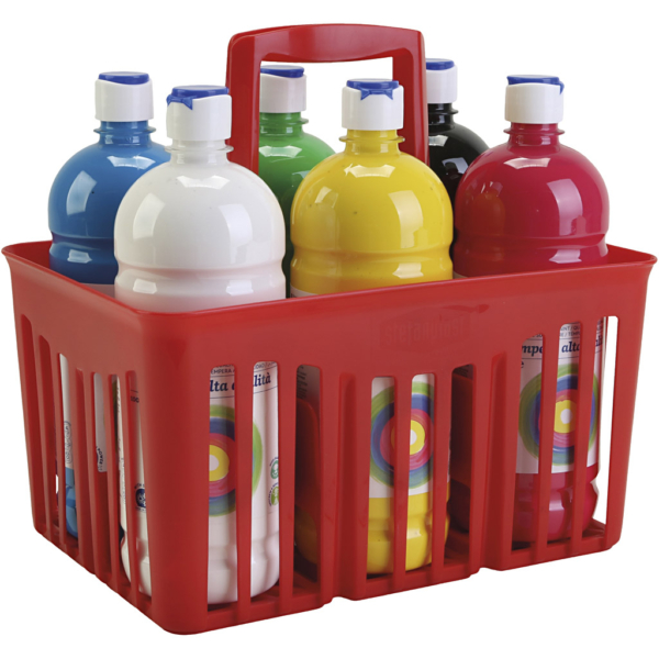 PRIMO Schulfarbe, Matt, Sortierte Farben, 6x1000 ml/ 1 Pck