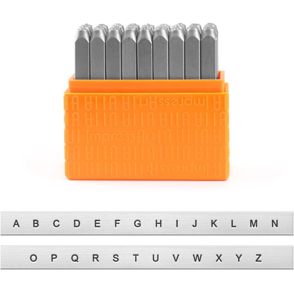 Prägestempel-Set, Großbuchstaben, Größe 3 mm, Schrifttype: Sans Serif , 27 Stk/ 1 Set – Bild 4