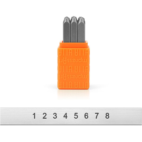 Prägestempel-Set, Zahlen, Größe 3 mm, Schrifttype: Sans Serif , 9 Stk/ 1 Set – Bild 4