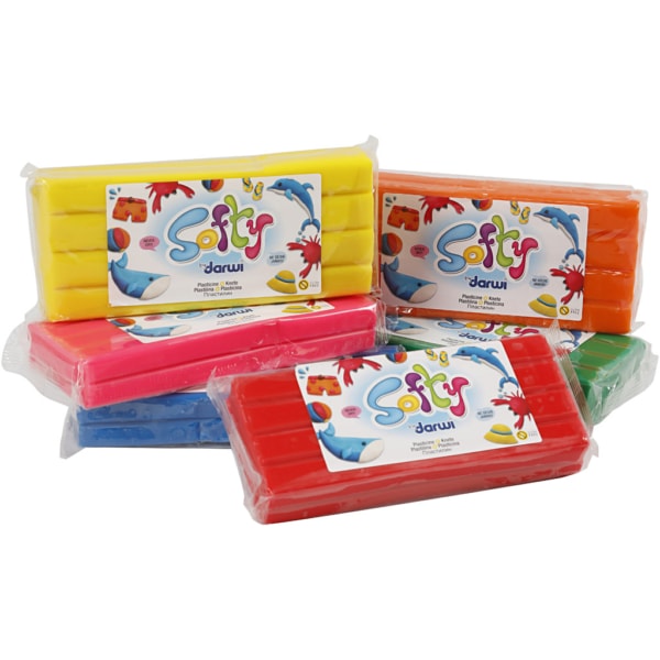 Weiche Knetmasse, Sortierte Farben, 6x500 g/ 1 Pck – Bild 2