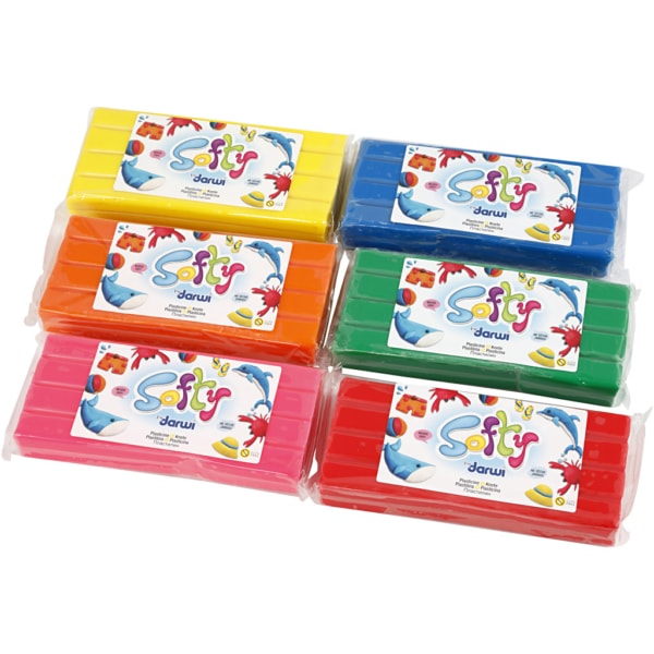 Weiche Knetmasse, Sortierte Farben, 6x500 g/ 1 Pck – Bild 3