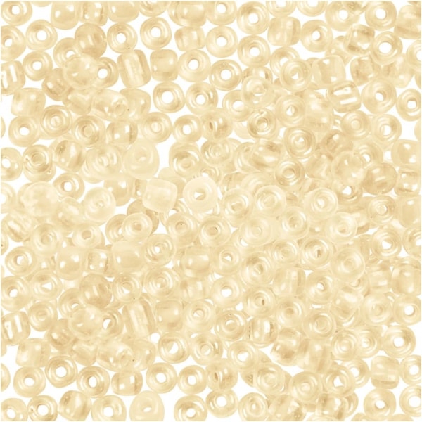 Rocailleperlen, D 3 mm, Größe 8/0 , Lochgröße 0,6-1,0 mm, Elfenbein, 500 g/ 1 Pck – Bild 2