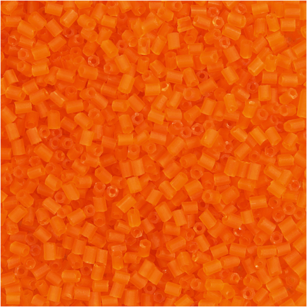 Rocaille Seed Beads 2-cut, D 1,7 mm, Größe 15/0 , Lochgröße 0,5 mm, Transparent Orange, 25 g/ 1 Pck