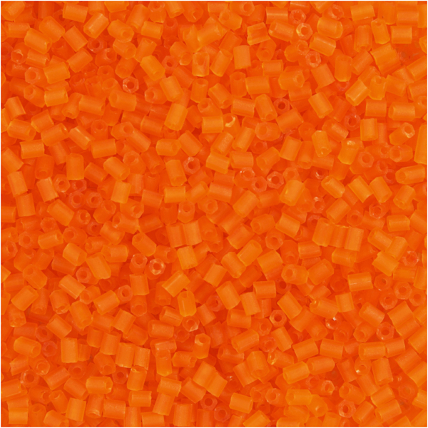 Rocaille Seed Beads 2-cut, D 1,7 mm, Größe 15/0 , Lochgröße 0,5 mm, Transparent Orange, 25 g/ 1 Pck – Bild 2