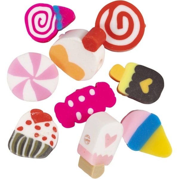 Figurperlen, Süßigkeiten, Kuchen und Eis, D 10 mm, Lochgröße 1,5 mm, 60 Stk/ 1 Pck – Bild 2