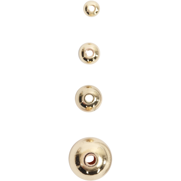 Wachsperlen, D 2,7 mm, Lochgröße 0,7 mm, Gold, 150 Stk/ 1 Pck – Bild 3