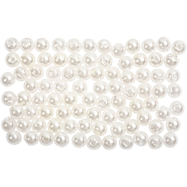 Wachsperlen, D 4 mm, Lochgröße 0,7 mm, Perlmutt, 150 Stk/ 1 Pck