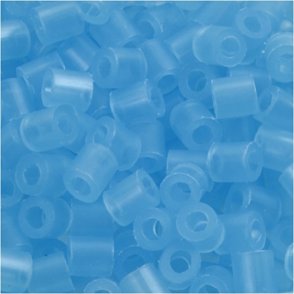 Bügelperlen, Größe 5x5 mm, Lochgröße 2,5 mm, medium, Neonblau (32235), 1100 Stk/ 1 Pck – Bild 3