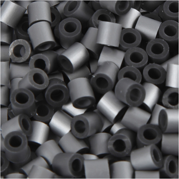 Bügelperlen, Größe 5x5 mm, Lochgröße 2,5 mm, medium, Silber (32262), 6000 Stk/ 1 Pck