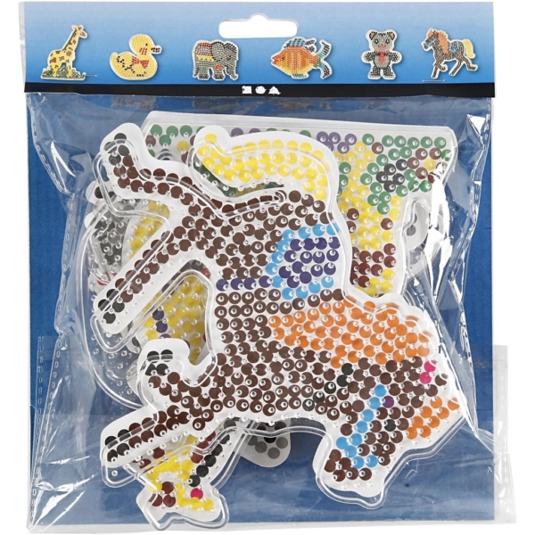 Steckplatte, Ente, Elefant, Giraffe, Bär, Pferd und Fisch, Größe 10x11-13x16,5 cm, 6 Stk/ 1 Pck – Bild 8