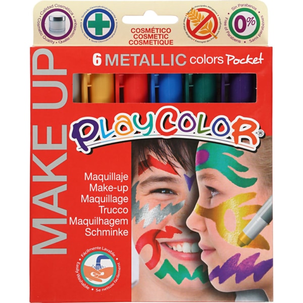 Playcolor Make up, Metallic, Sortierte Farben, 6x5 g/ 1 Pck – Bild 3