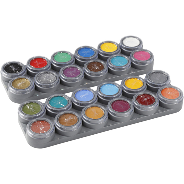 Grimas Gesichtsschminke auf Farbpalette, Sortierte Farben, 24x2,5 ml/ 1 Stk