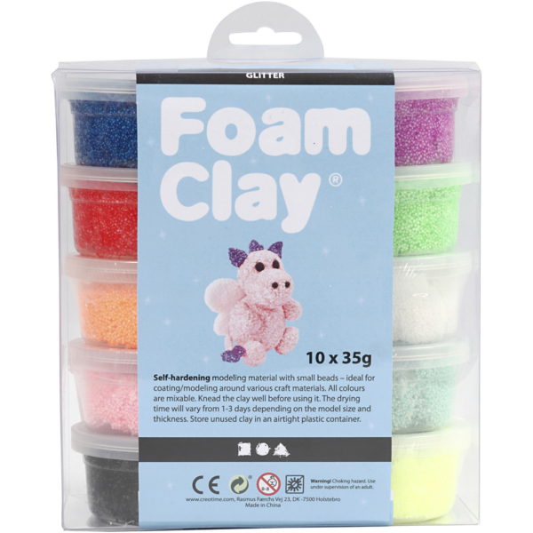 Foam Clay® , Glitter, Sortierte Farben, 10x35 g/ 1 Pck – Bild 2