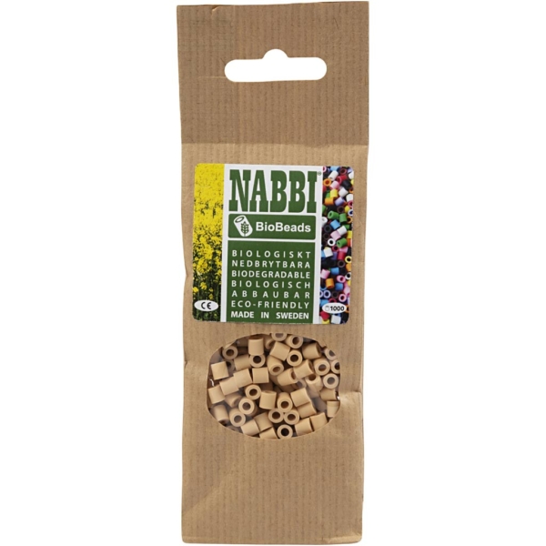 NABBI BioBeads, Größe 5x5 mm, Lochgröße 2.5 mm, medium, Creme, 1000 Stk/ 1 Pck – Bild 2