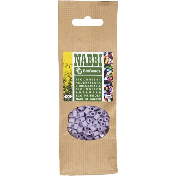 NABBI BioBeads, Größe 5x5 mm, Lochgröße 2.5 mm, medium, Flieder, 1000 Stk/ 1 Pck – Bild 2