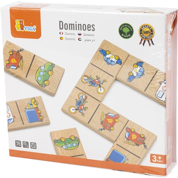 VIGA Domino-Steine für Kinder, Fahrzeuge, 1 Stk, 28 Stücke – Bild 2