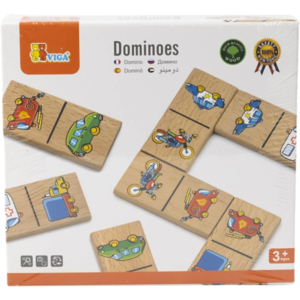 VIGA Domino-Steine für Kinder, Fahrzeuge, 1 Stk, 28 Stücke – Bild 3