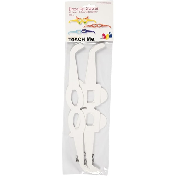 Brillen, H 4,5-10 cm, L 32 cm, 230 g, Weiß, 16 Stk/ 1 Pck – Bild 2