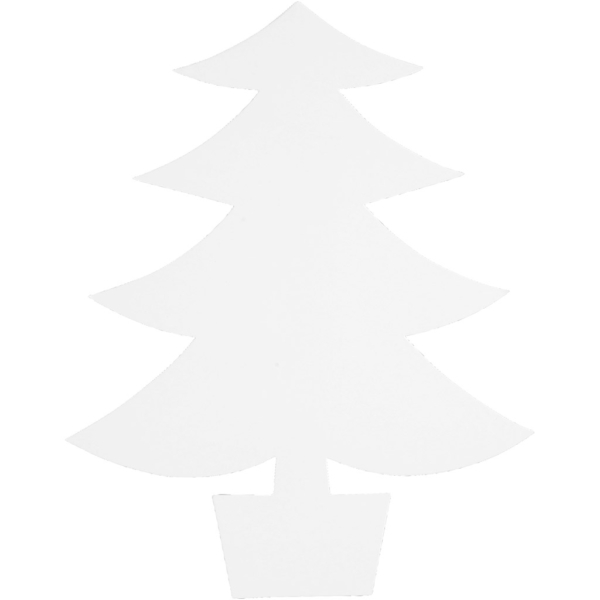 Weihnachtsbaum, H 21,5 cm, B 16,5 cm, 230 g, Weiß, 25 Stk/ 1 Pck