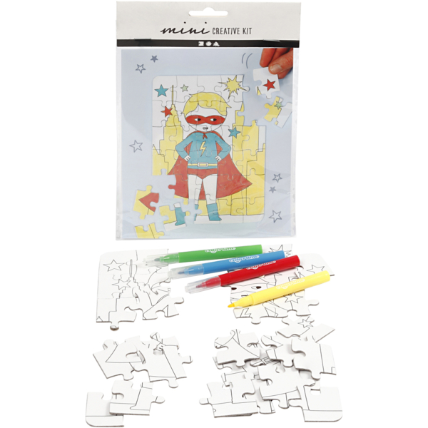 Mini Kreativ Set, Superheld, Weiß, 1 Pck